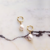 Aphrodite Pearl Hoops