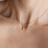 Croissant Charm Necklace (Gold)