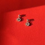 White Enamel Daisy Studs