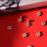 White Enamel Daisy Studs